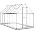 Greenhouse with Base Frame Silver 334x169x202 cm Aluminium