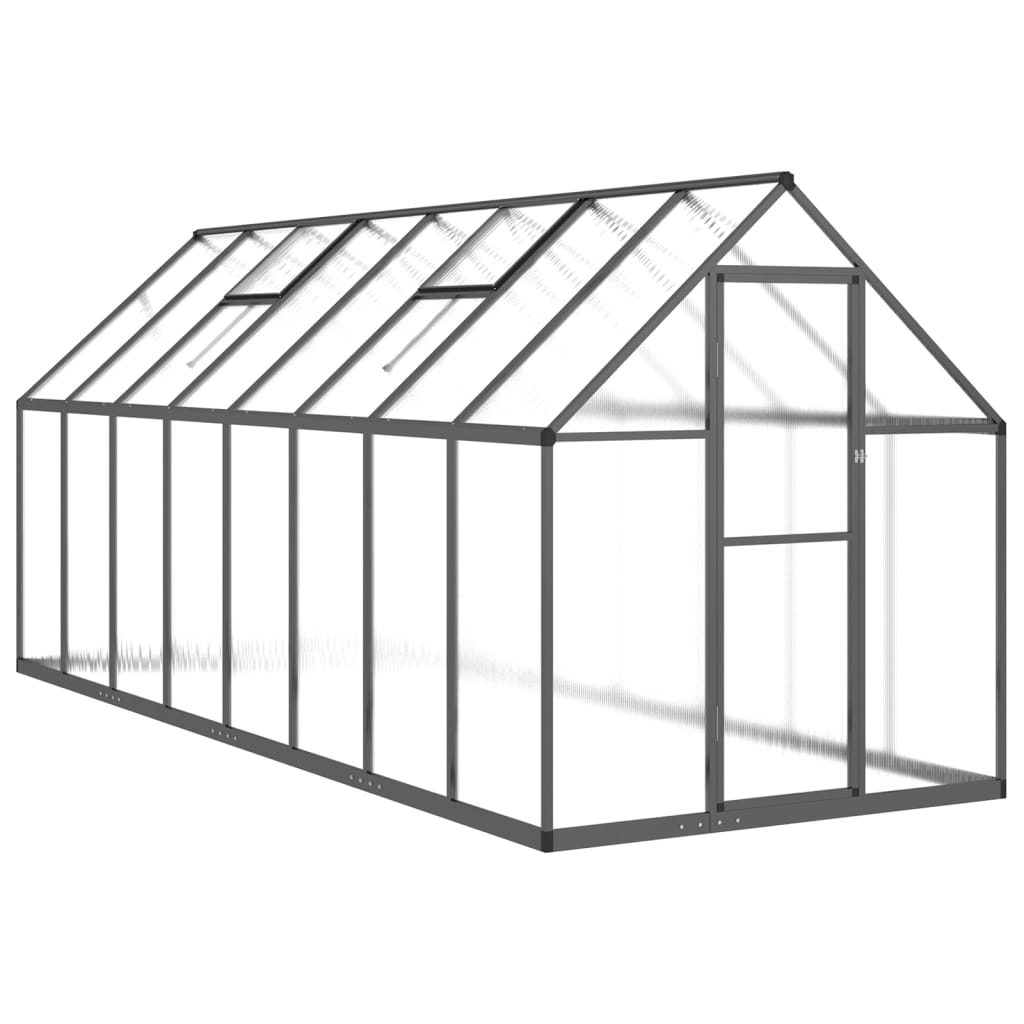 Greenhouse with Base Frame Anthracite 445x169x195 cm Aluminium