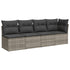 8 Piece Garden Sofa Set with Cushions Grey Poly Rattan