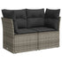 8 Piece Garden Sofa Set with Cushions Grey Poly Rattan