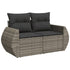 6 Piece Garden Sofa Set with Cushions Grey Poly Rattan