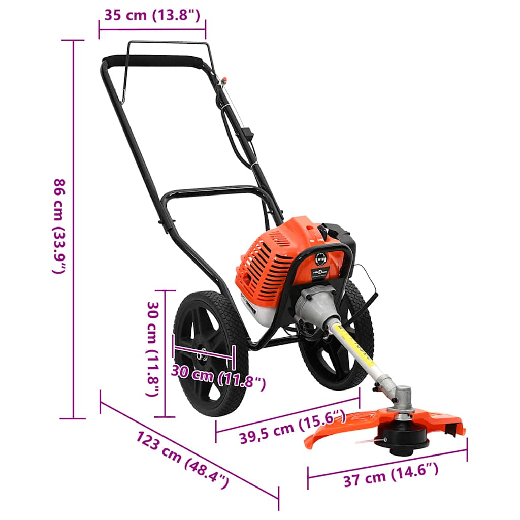 Brush Cutter with Wheels Orange 52 cc 1.45 kW