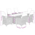 7 Piece Garden Dining Set with Cushions Black Poly Rattan