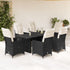 7 Piece Garden Dining Set with Cushions Black Poly Rattan