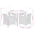 5 Piece Garden Dining Set with Cushions Grey Poly Rattan