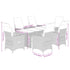 7 Piece Garden Dining Set with Cushions Grey Poly Rattan