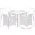 5 Piece Garden Dining Set with Cushions Grey Poly Rattan