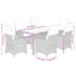 7 Piece Garden Dining Set with Cushions Grey Poly Rattan