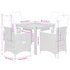 5 Piece Garden Dining Set with Cushions Black Poly Rattan