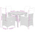 5 Piece Garden Dining Set with Cushions Grey Poly Rattan