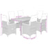 7 Piece Garden Dining Set with Cushions Grey Poly Rattan