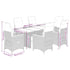 7 Piece Garden Dining Set with Cushions Grey Poly Rattan