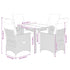 5 Piece Garden Dining Set with Cushions Black Poly Rattan