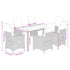 7 Piece Garden Dining Set with Cushions Black Poly Rattan