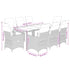 9 Piece Garden Bistro Set with Cushions Grey Poly Rattan