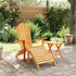 Garden Adirondack Chair with Footrest Solid Wood Teak