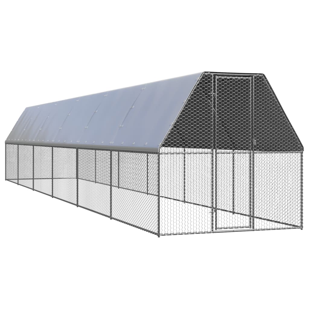 Chicken Cage 2x12x2 m Galvanised Steel