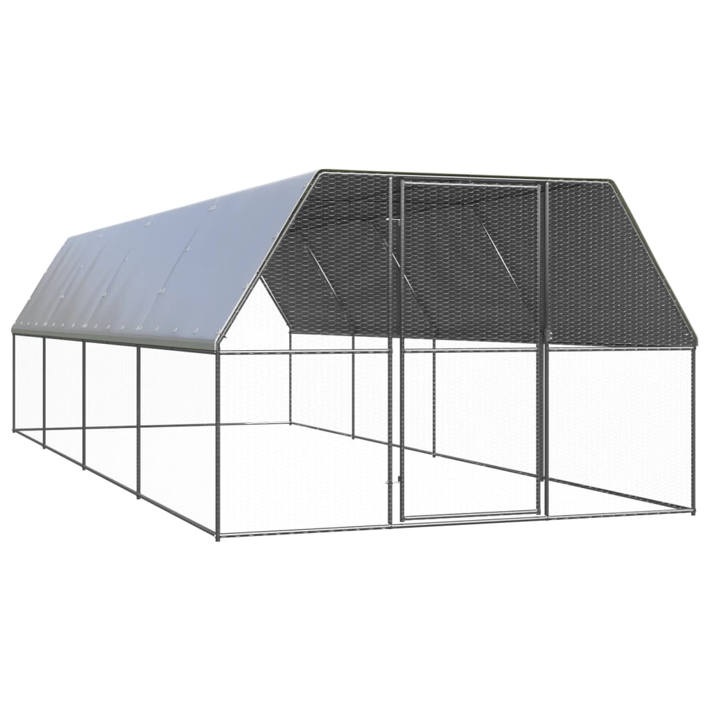 Chicken Cage 3x8x2 m Galvanised Steel