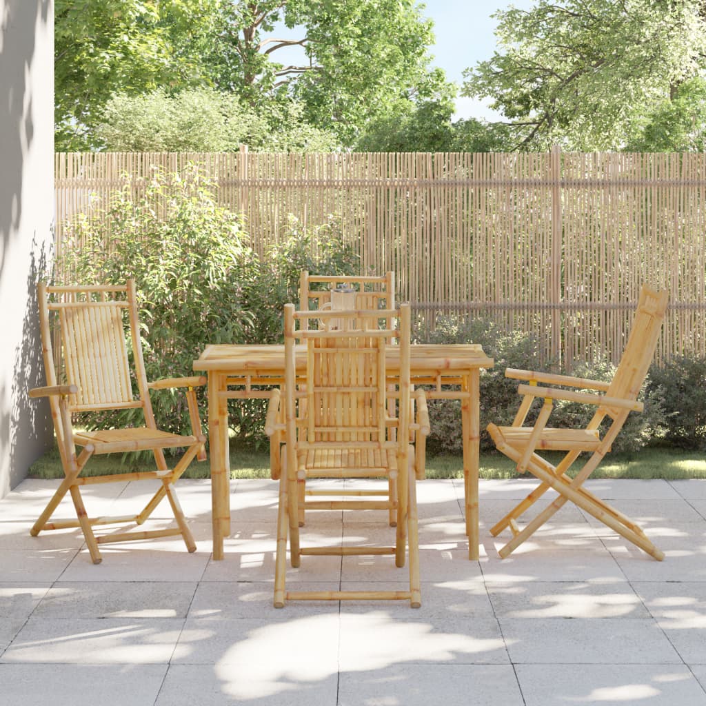 Folding Garden Chairs 4 pcs 53x66x99 cm Bamboo