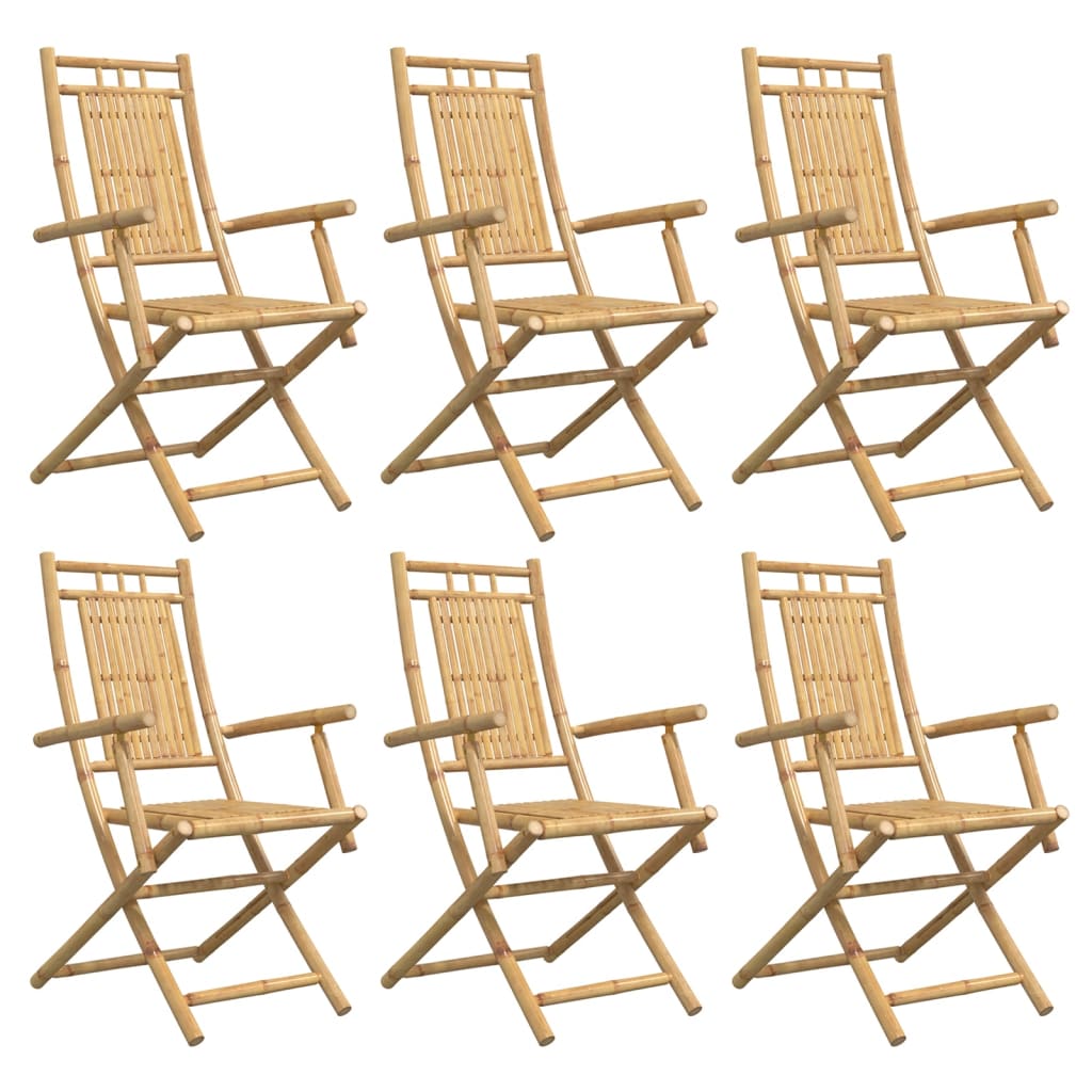 Folding Garden Chairs 6 pcs 53x66x99 cm Bamboo