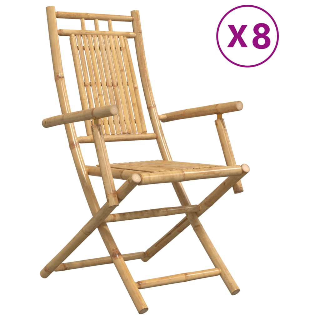 Folding Garden Chairs 8 pcs 53x66x99 cm Bamboo