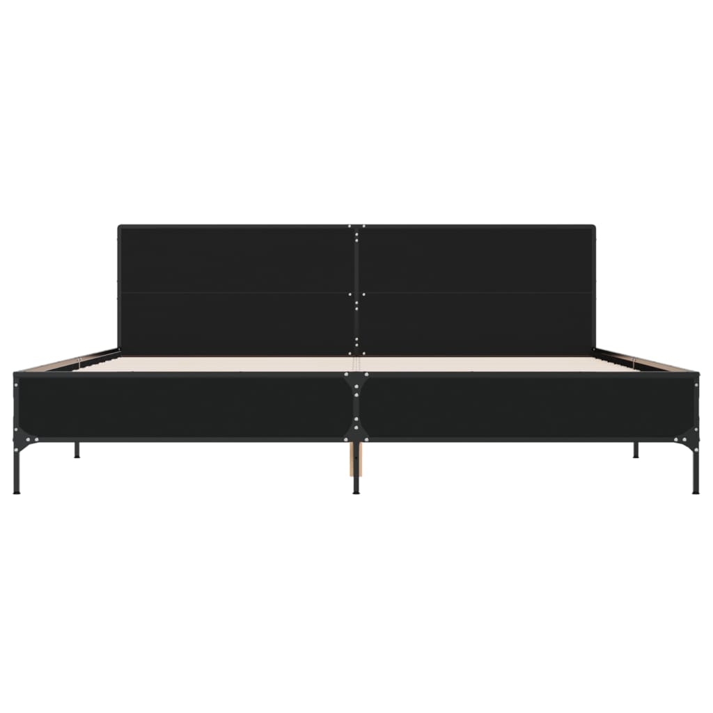 Bed Frame without Mattress Black 183x203 cm King