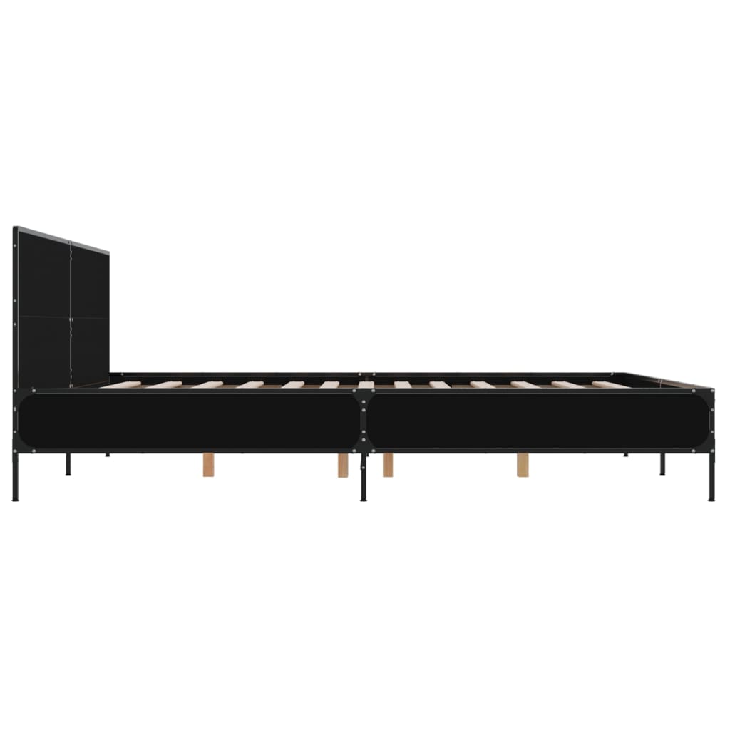 Bed Frame without Mattress Black 183x203 cm King