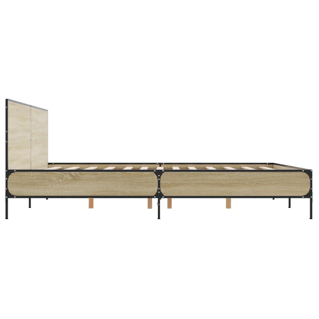 Bed Frame without Mattress Sonoma Oak 183x203 cm King