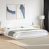 Bed Frame with LED Lights without Mattress White 183x203 cm King