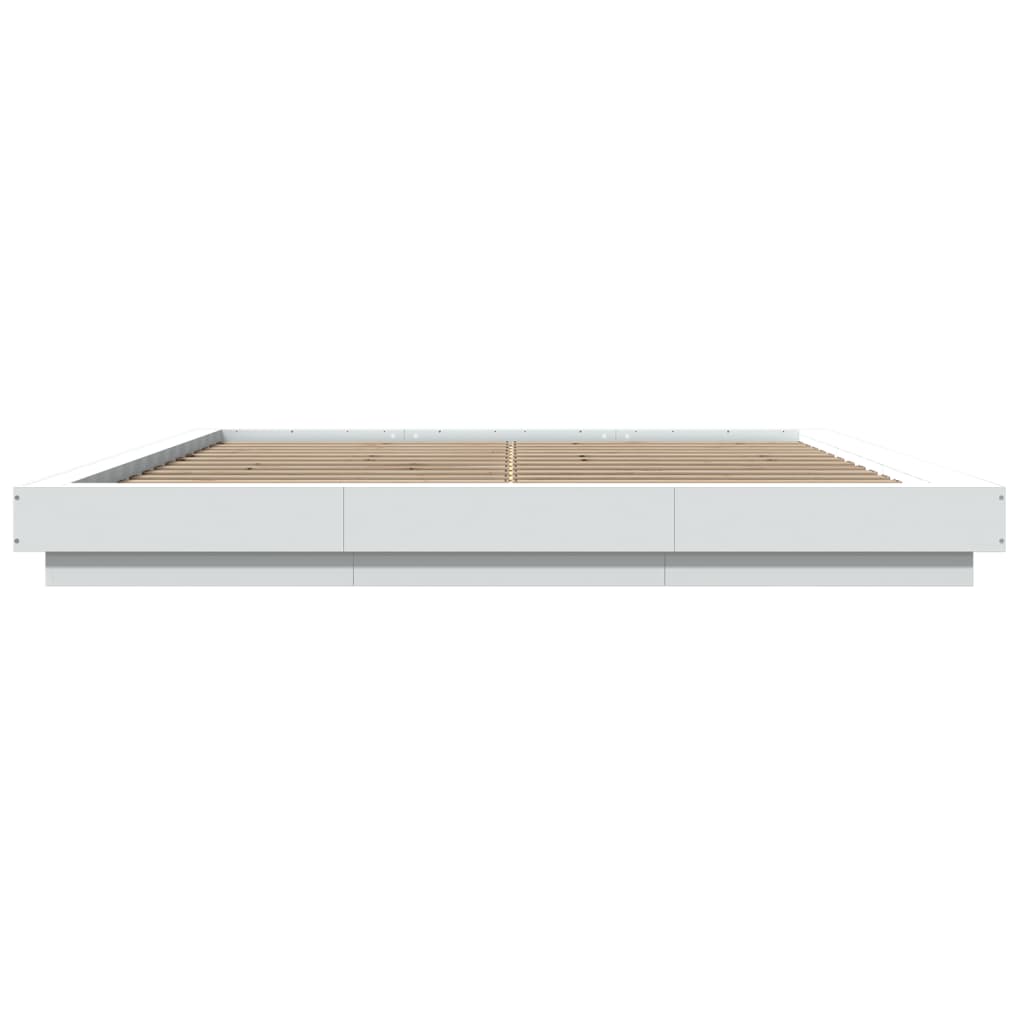 Bed Frame without Mattress White 183x203 cm King