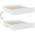 Bed Frame with Drawers without Mattress White 183x203 cm King