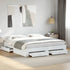 Bed Frame with Drawers without Mattress White 183x203 cm King