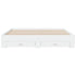 Bed Frame with Drawers without Mattress White 183x203 cm King