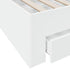 Bed Frame with Drawers without Mattress White 183x203 cm King