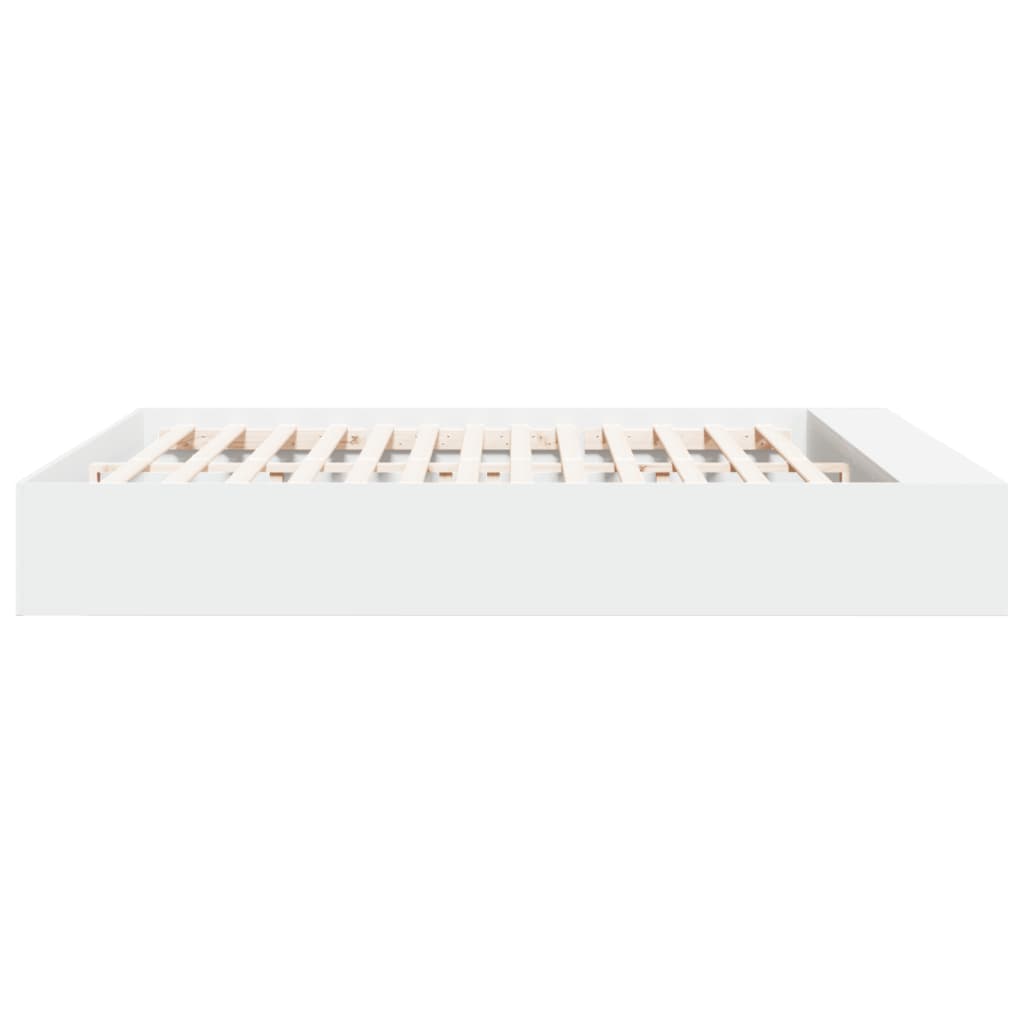 Bed Frame without Mattress White 183x203 cm King