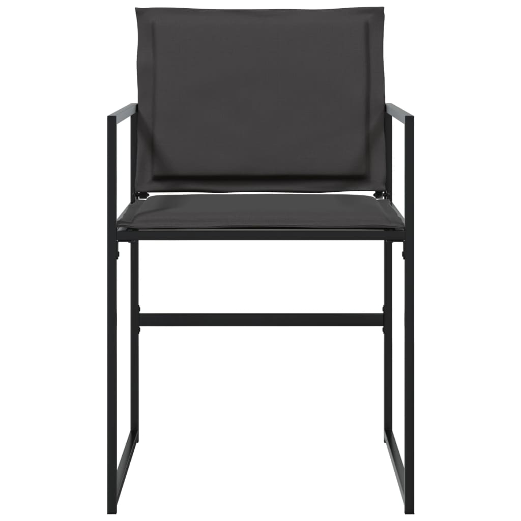 Garden Chairs with Cushions 4 pcs Black Steel and Textilene