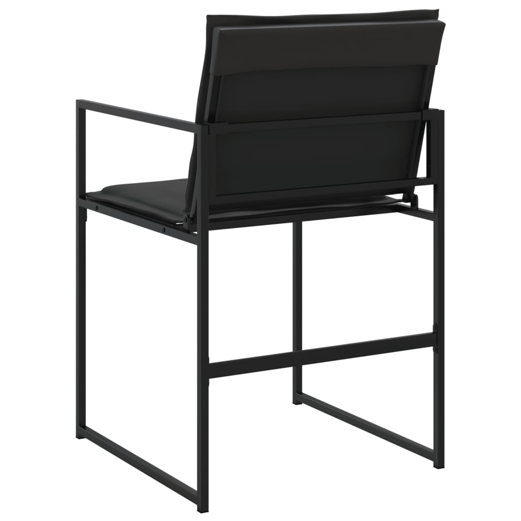 Garden Chairs with Cushions 4 pcs Black Steel and Textilene