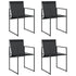 Garden Chairs 4 pcs Black Steel and Textilene