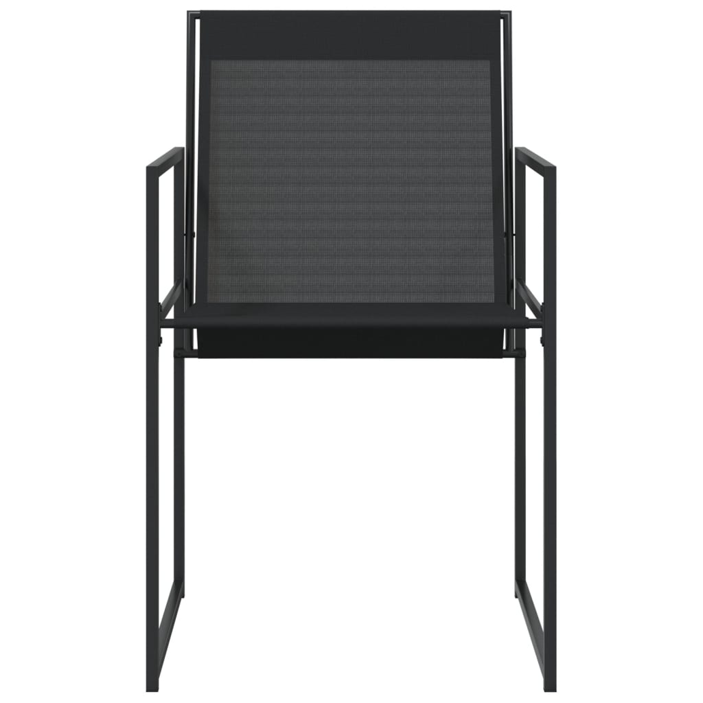 Garden Chairs 4 pcs Black Steel and Textilene