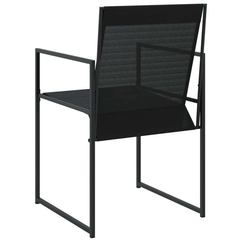 Garden Chairs 4 pcs Black Steel and Textilene