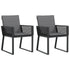 Garden Chairs with Cushions 2 pcs Black Poly Rattan