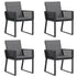 Garden Chairs with Cushions 4 pcs Black Poly Rattan