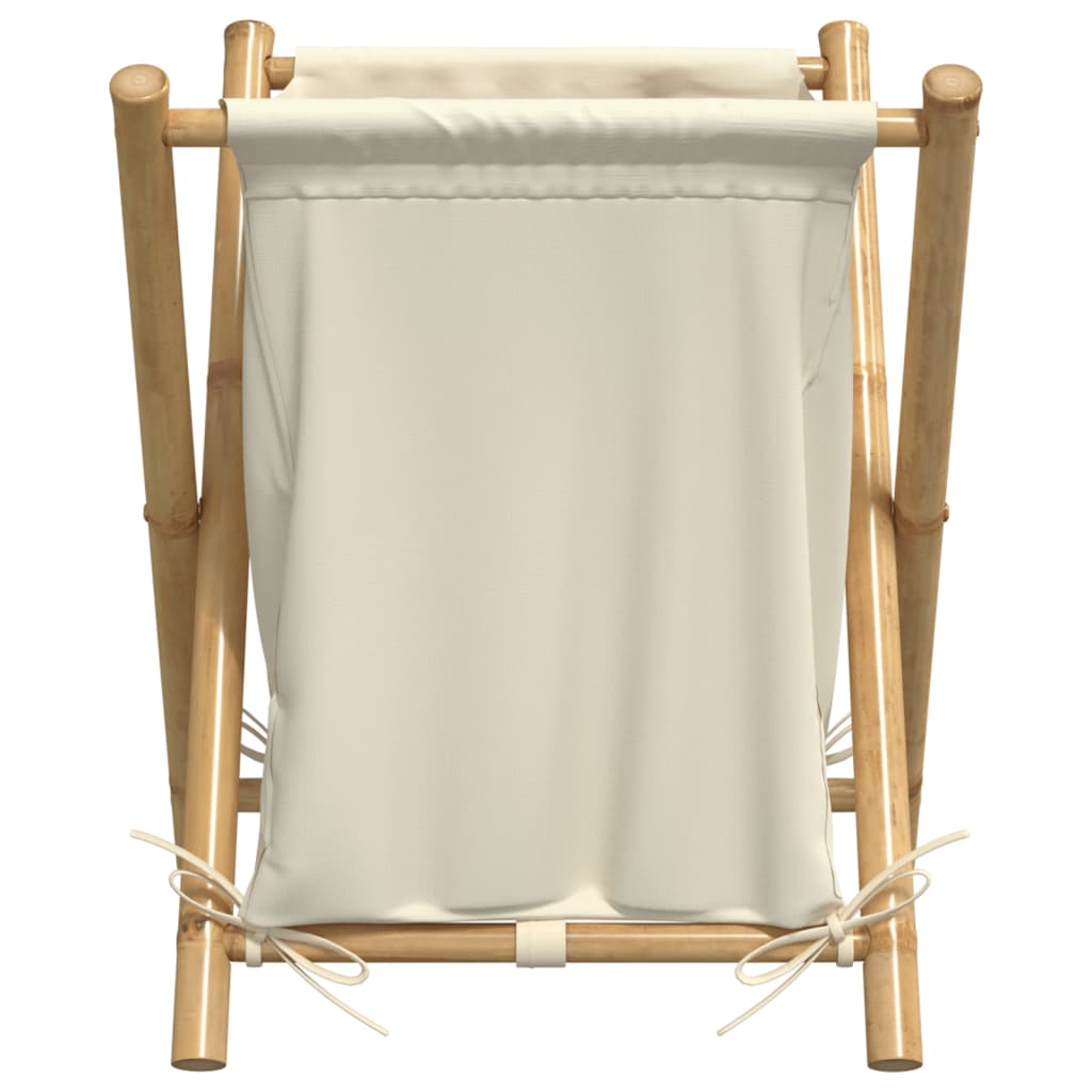 Laundry Basket Cream White 45x55x63.5 cm Bamboo