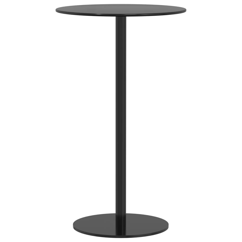 Garden Table Round Black Ø60x105 cm Steel