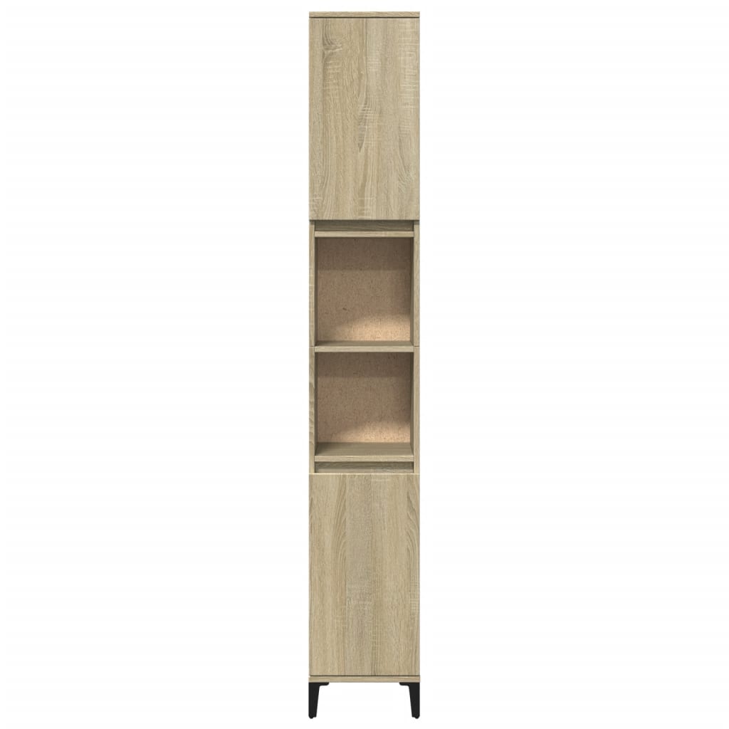 Bathroom Cabinet Sonoma Oak 30x30x190 cm Engineered Wood