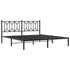 Metal Bed Frame without Mattress with Headboard Black 183x203 cm King