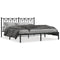 Metal Bed Frame without Mattress with Headboard Black 183x203 cm King