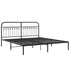 Metal Bed Frame without Mattress with Headboard Black 183x203 cm King