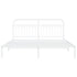 Metal Bed Frame without Mattress with Headboard White 183x203 cm King