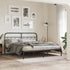 Metal Bed Frame without Mattress with Headboard Black 183x203 cm King